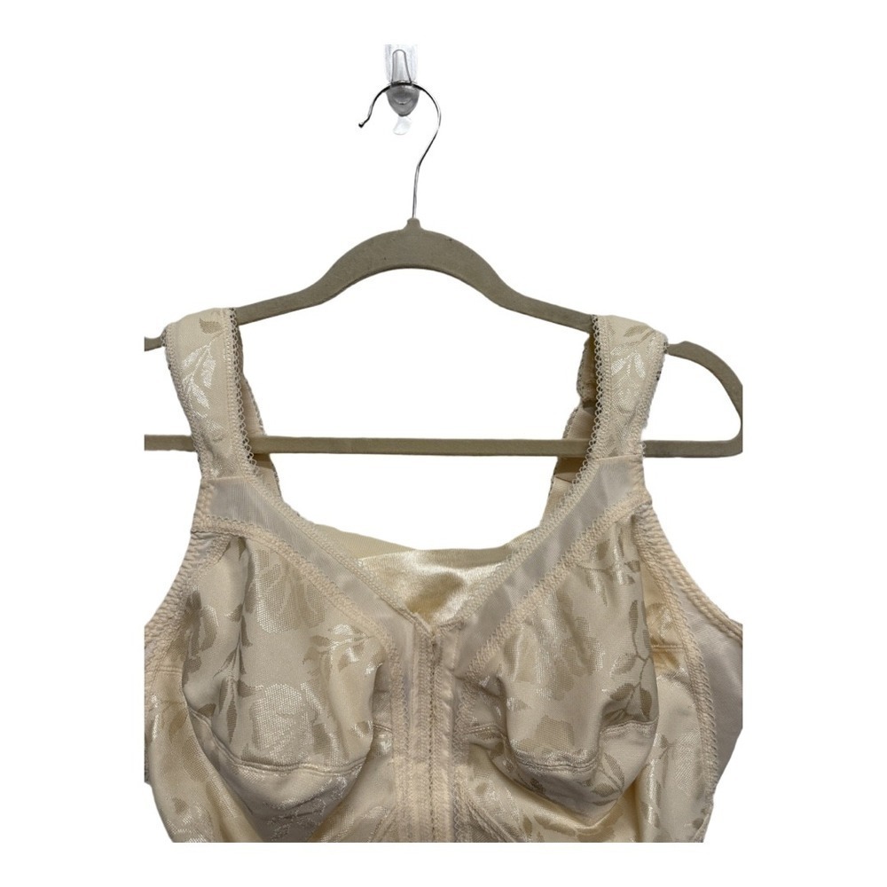 PLAYTEX 18 Hour Wirefree Bra #4695 Front Close Lt Beige Size 46DD Back Support - Picture 2 of 6